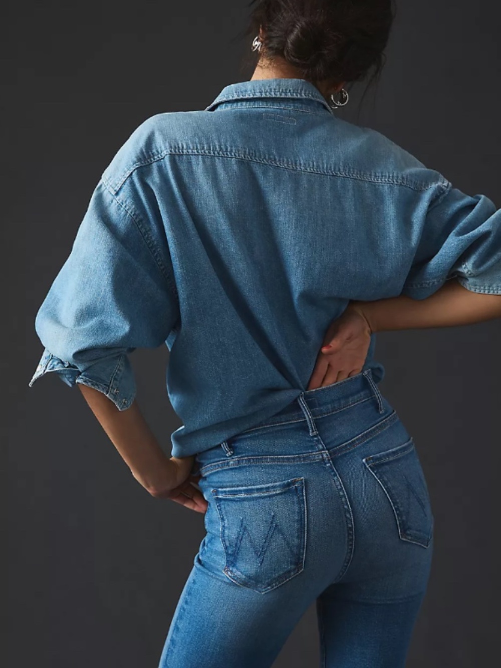 MOTHER The Hustler High-Rise Ankle Fray Jeans in Layover - Picture 6 of 12